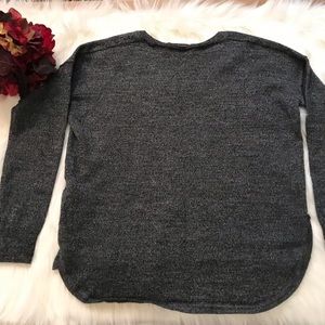 Madewell Cropped High Low Long Sleeve Top Grey